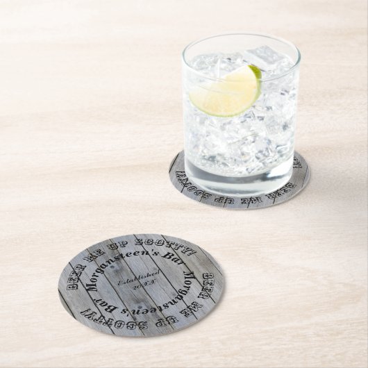 Beer mich auf Scotty! Holzaussehen Bar oder Name d Runder Pappuntersetzer (Vor Ort)