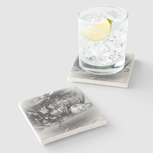 Beer Motorcycle Coaster 19 Steinuntersetzer (Seitenansicht)