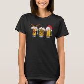 Beer Mug Christmas Tree Lights Santa Claus Hat Rei T-Shirt (Vorderseite)