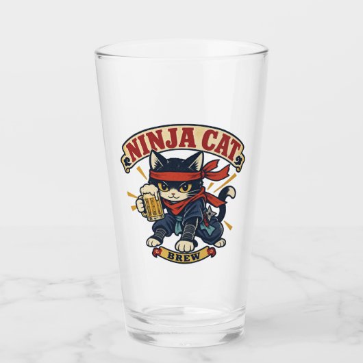 Beer Mug Design - Ninja Cat Brew - Glas (Vorderseite)