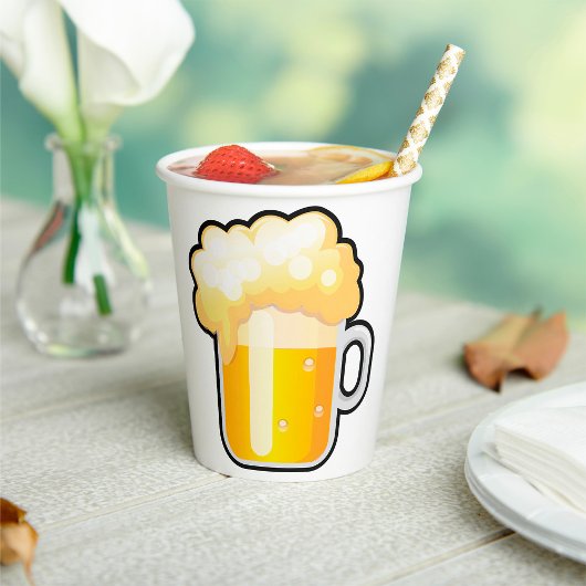 Beer Mug with Frothy Foam Pappbecher