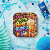 Beer Mug With Neon Rainbow Quote Pappteller (Party)