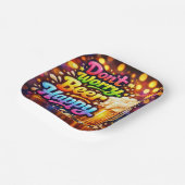 Beer Mug With Neon Rainbow Quote Pappteller (Gewinkelt)