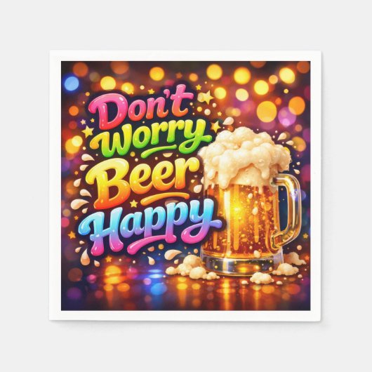 Beer Mug With Neon Rainbow Quote Serviette (Vorderseite)