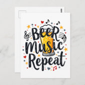 Beer Music Repeat Postkarte (Vorne/Hinten)