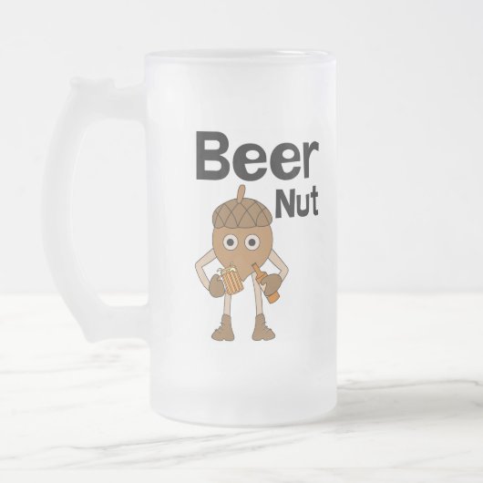 Beer Nut Text Mattglas Bierglas (Links)