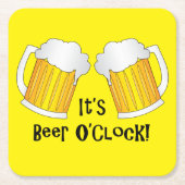 Beer O'Clock Funny Birthday Party GRILLEN Unterset Rechteckiger Pappuntersetzer (Vorderseite)