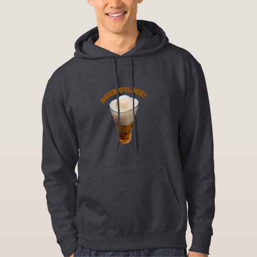 Beer O'Clock Funny Drinking Humor Hoodie (Vorderseite)
