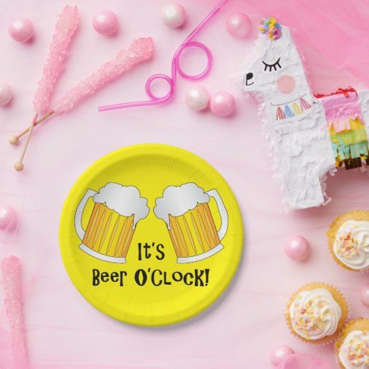 Beer O'Clock Funny GRILLEN Party Buffet Teller (Party)