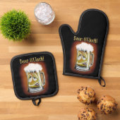 Beer O'Clock! Ofenhandschuh & Topflappen-Set (Oben Unten)