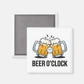 Beer O'Clock - Zeit, mit einem kalten zu feiern Magnet (Vorderseite/Rückseite)