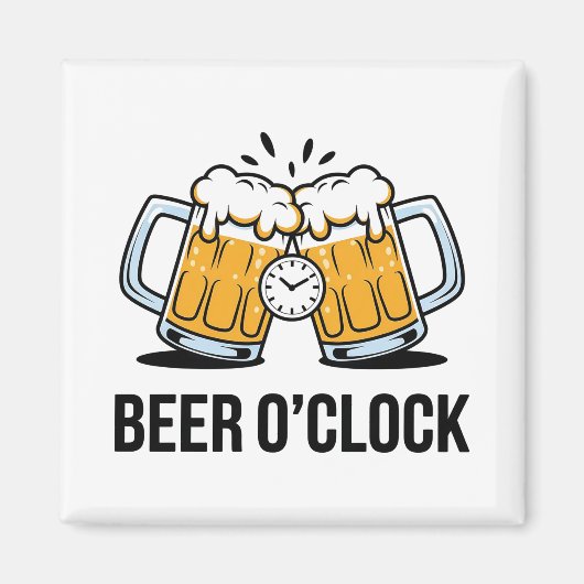 Beer O'Clock - Zeit, mit einem kalten zu feiern Magnet (Vorne)