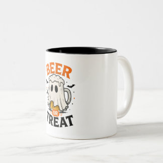 "Beer or Treat" Halloween Keramik-Tasse Zweifarbige Tasse
