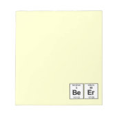 BeEr Periodic-Tabelle Notizblock (Vorderseite)