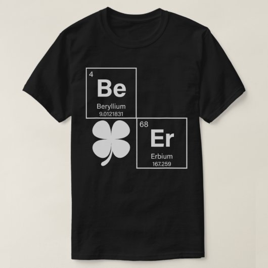 Beer Periodic Table St Patricks Day Kleeblatt Iris T-Shirt (Design vorne)
