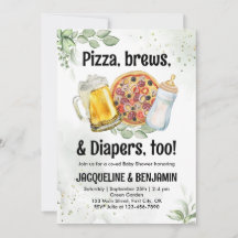 Beer Pizza Diapers Baby Dusche Pregger Kegger