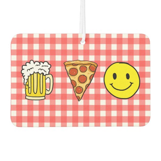 Beer Pizza Happy Autolufterfrischer (Vorderseite)