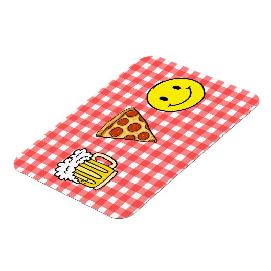 Beer Pizza Happy Magnet (Linke Seite)