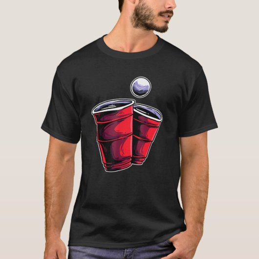 Beer Pong Beirut Drink Game Ping Pong Ball Beer T-Shirt (Vorderseite)