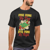 Beer Pong By Night Table Tennis Player T-Shirt (Vorderseite)