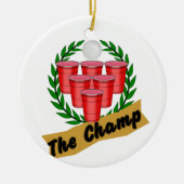 Beer Pong Champ Keramik Ornament (Vorne)
