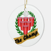 Beer Pong Champ Keramik Ornament (Links)