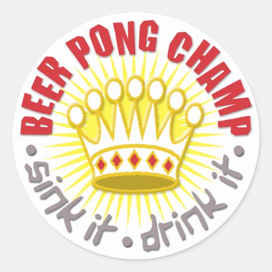 Beer Pong Champ Sticker (Vorderseite)
