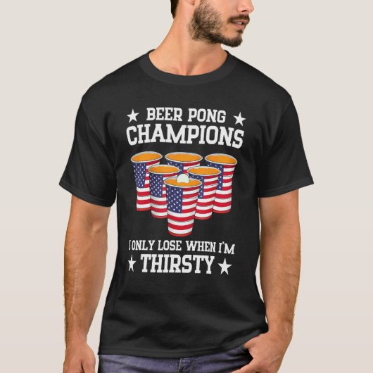 Beer Pong Champion Drink Beer Vintag T-Shirt (Vorderseite)