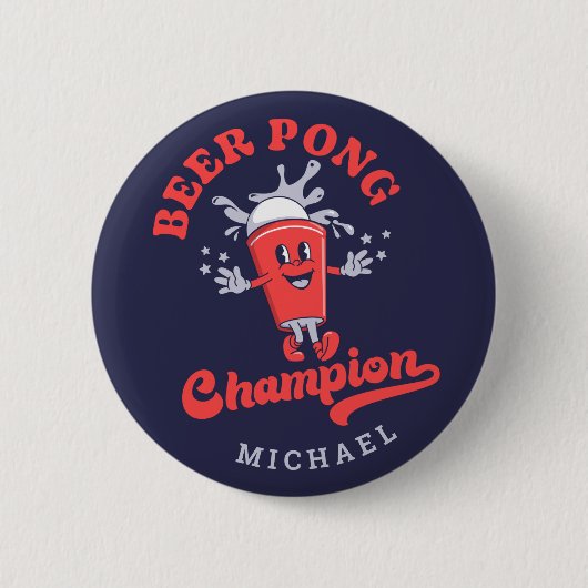Beer Pong Champion Funny Drink Game Button (Vorderseite)