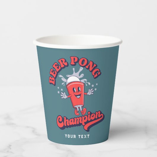 Beer Pong Champion Funny Drink Game Pappbecher (Vorderseite)