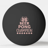Beer Pong Champion Funny Text Black Pink Glitzer Tischtennisball (Vorderseite)