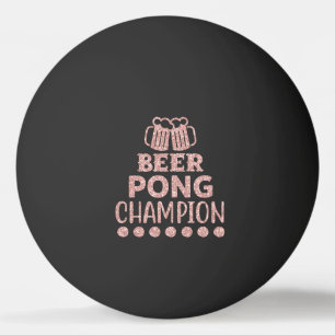 Beer Pong Champion Funny Text Black Pink Glitzer Tischtennisball