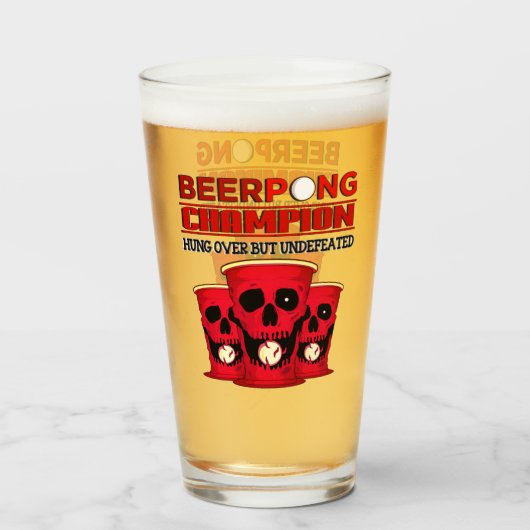 Beer Pong Champion Glas (Vorne (Gefüllt))