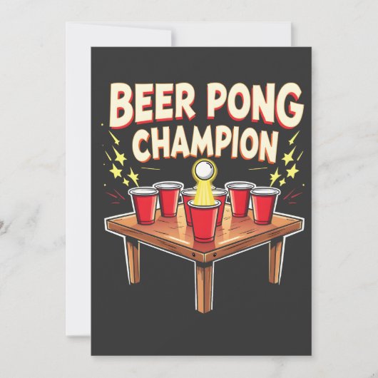 Beer Pong Champion Ping Pong Drink Einladung (Vorderseite)
