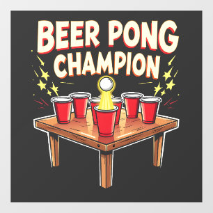 Beer Pong Champion Ping Pong Drink Fensteraufkleber