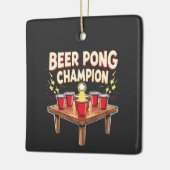 Beer Pong Champion Ping Pong Drink Keramikornament (Links)