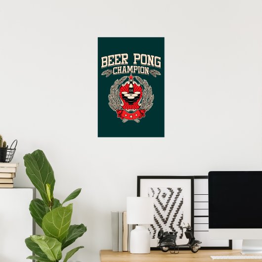 Beer Pong Champion Poster (Heimbüro)
