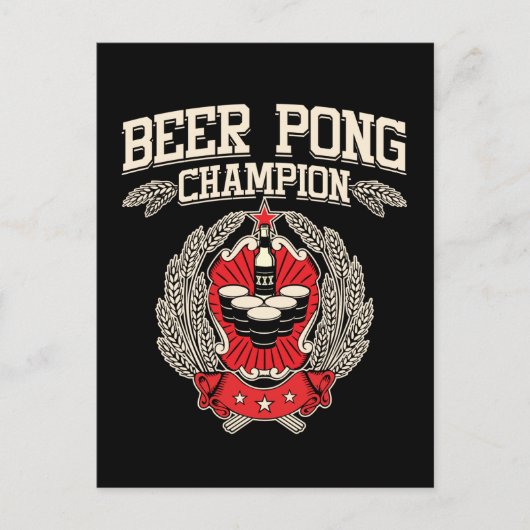 Beer Pong Champion Postkarte (Vorderseite)