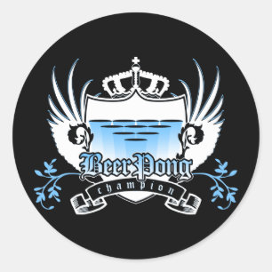 Beer-Pong-Champion Royal Crest Runder Aufkleber