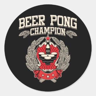 Beer Pong Champion Runder Aufkleber