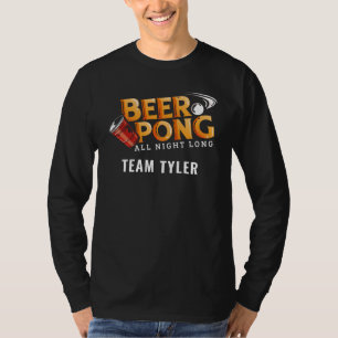 Beer Pong die ganze Nacht lang, kundenspezifischer T-Shirt