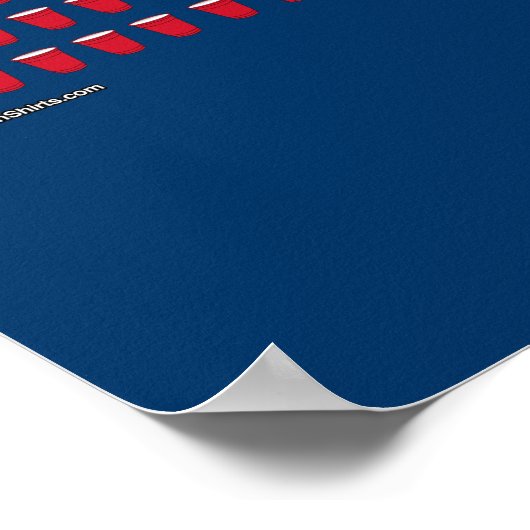 Beer Pong Flag Poster (Ecke)
