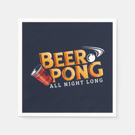 Beer Pong Ganzes abends Long Summer Party Serviette (Vorderseite)
