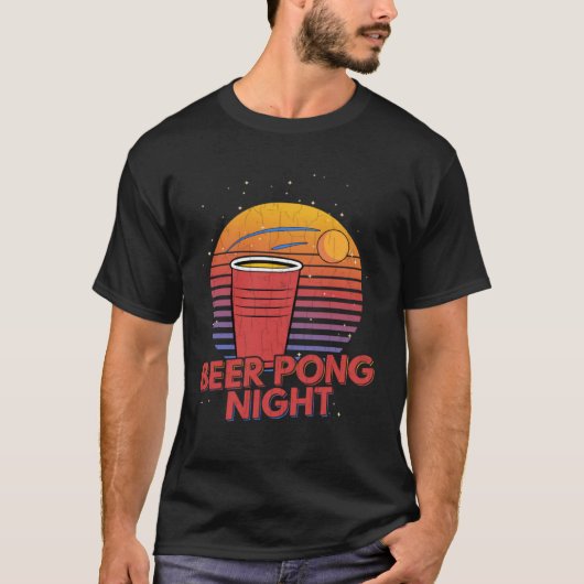 Beer Pong Night Sports Player Coach Graphic T-Shirt (Vorderseite)