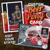 Beer Pong Player Trading Card Souvenir Telefonnummerkarte