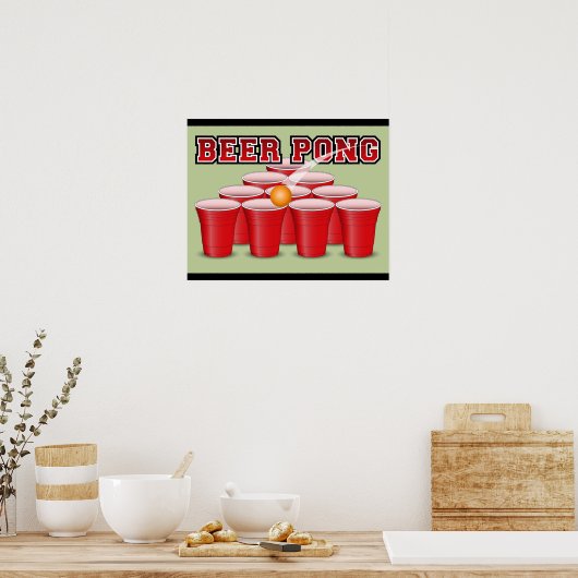 Beer Pong Poster (Küche)