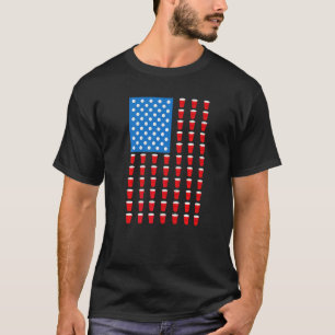 Beer Pong Red Cup American Flag USA 4. Juli T-Shirt