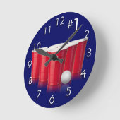 Beer Pong Runde Wanduhr (Winkel)