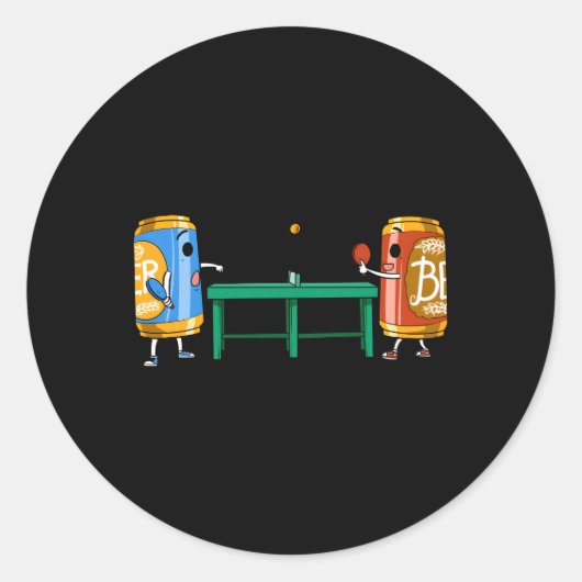 Beer Pong Runder Aufkleber (Vorderseite)