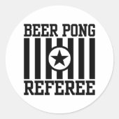 Beer Pong Runder Aufkleber (Vorderseite)
